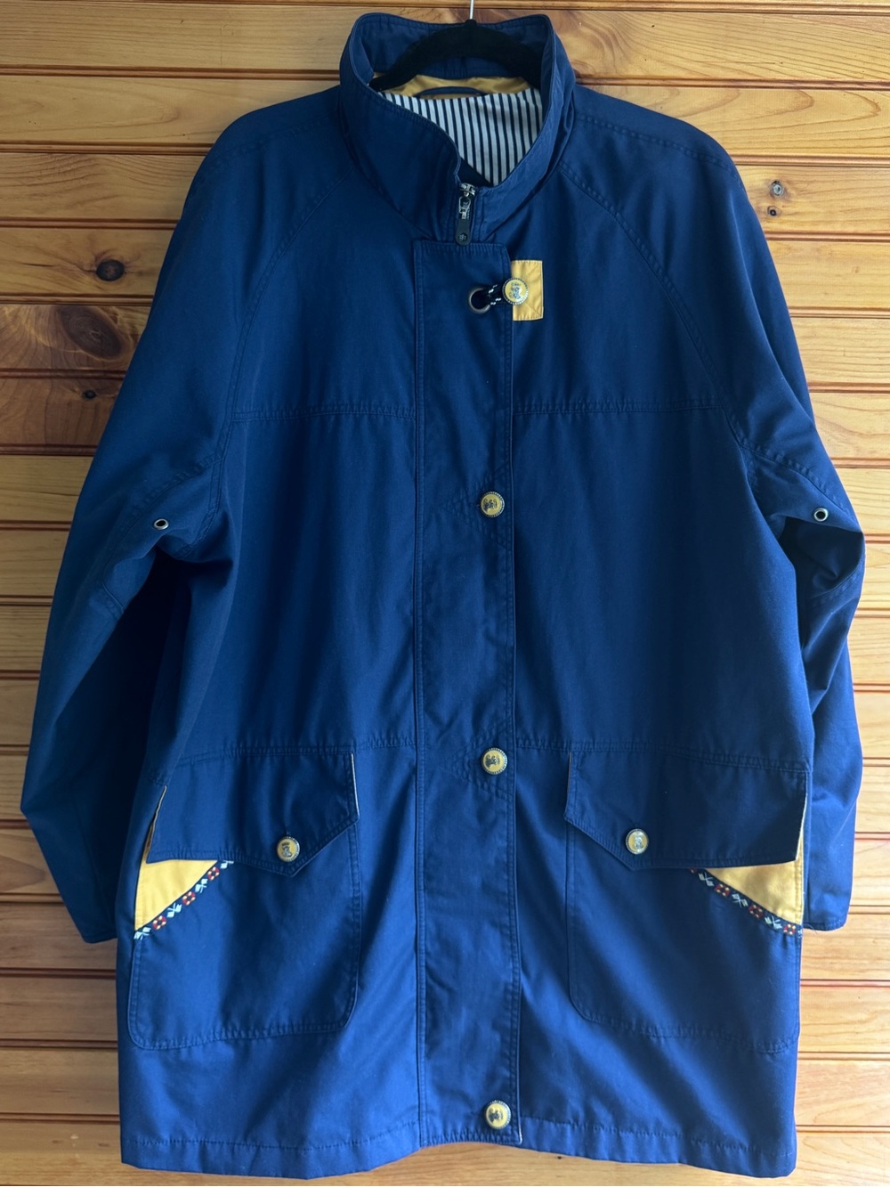 Vintage CS Signature Nautical Windbreaker Jacket 2X Navy Rope Toggle